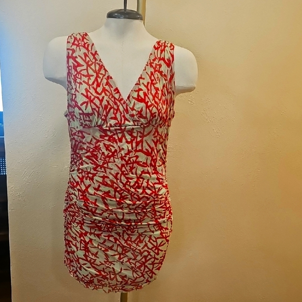 Diane Von Furstenberg Maternity Red and White Tank Top